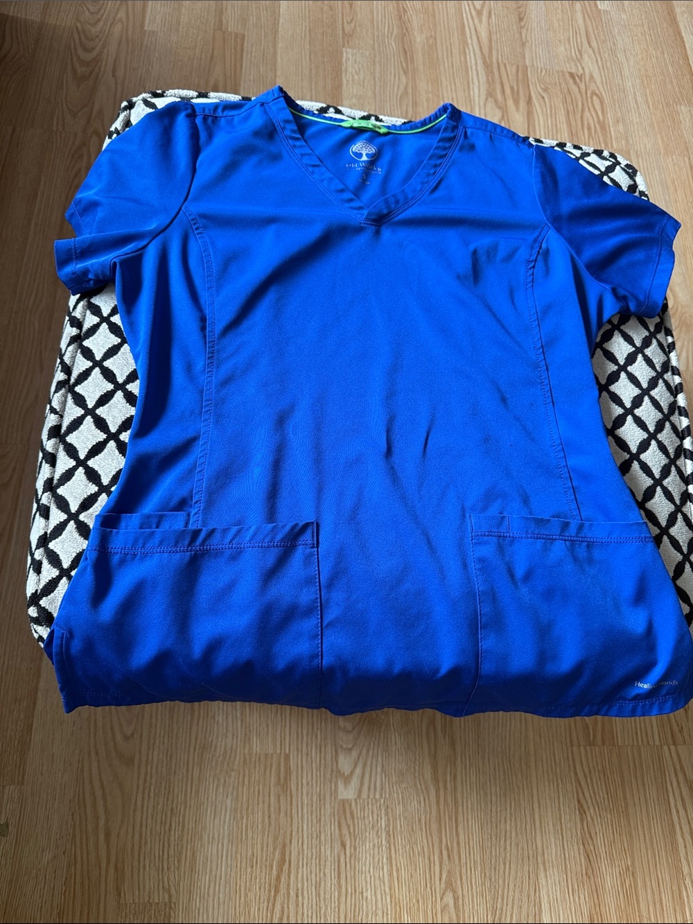 healing hands Royal Blue V-Neck Scrub Top